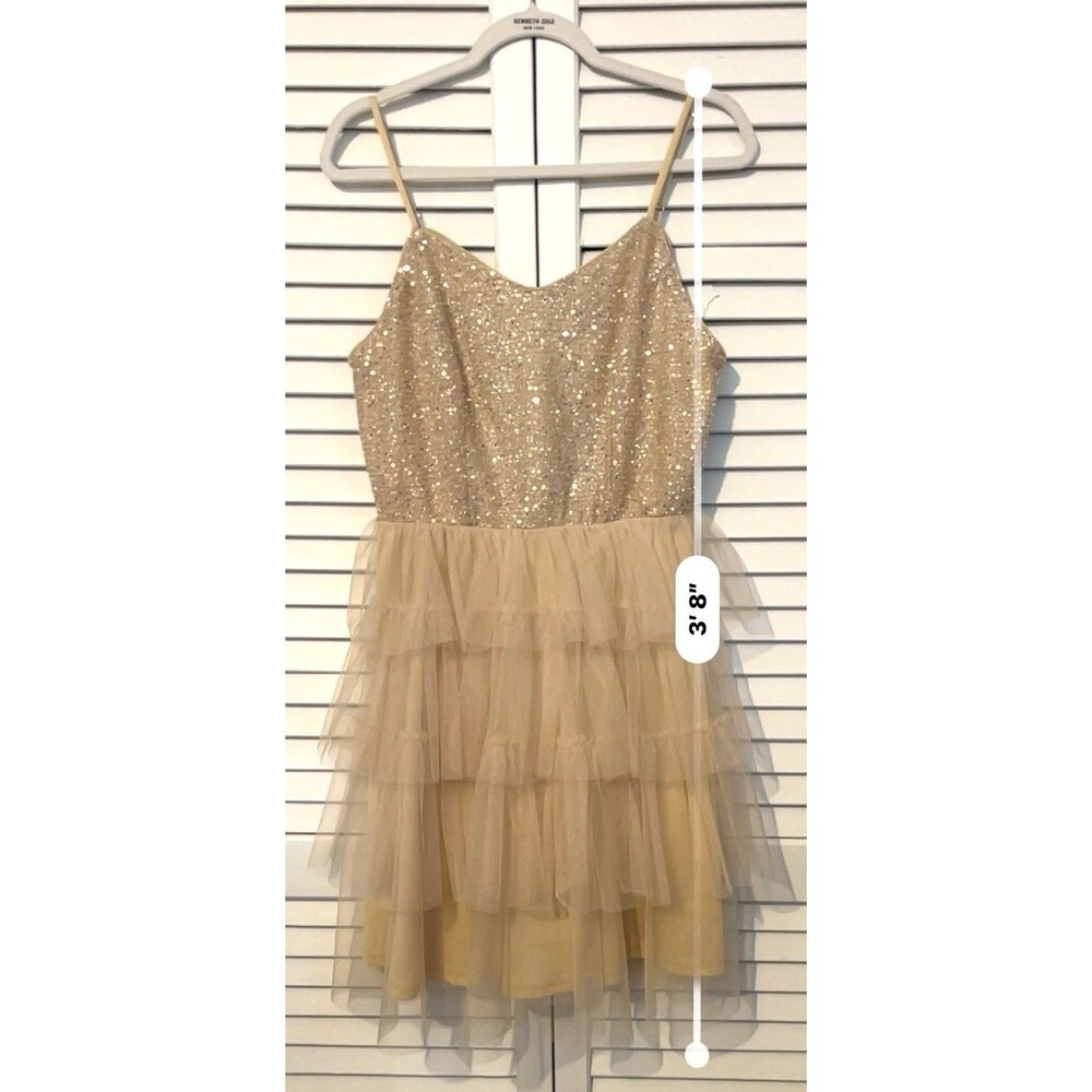 Dressystar Dress Peach Seaquin Adjustable Strap Stretch Women’s Size Large - Picture 9 of 9